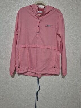 Columbia Pink Hooded Pullover PFG Anorak Windbreaker..Size:M